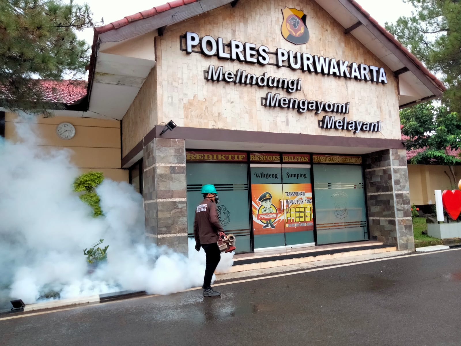 Preventing Dengue Fever, Purwakarta Police Headquarters in Misting