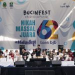 Acara Nikah Massal Juara 'Bucinfest' 2023 di Stadion Patriot Candrabhaga, Kota Bekasi (Foto: bank bjb)