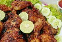 Menu ayam bakar taliwang