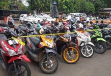 Barang bukti sepeda motor hasil pencurian yang diamankan pihak kepolisian