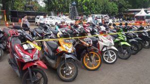 Barang bukti sepeda motor hasil pencurian yang diamankan pihak kepolisian