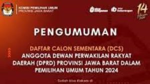 KPU Jawa Barat resmi mengumumkan DCS untuk Pemilu 2024.