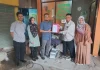 Serah terima mesin pengolah sampah organik dari tim peneliti Polban ke pengelola Pasar Swamandiri Margaasih Kabupaten Bandung