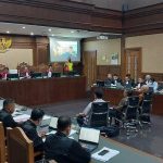 Sidang kasus BTS 4G Kominfo di Pengadilan Negeri Jakarta.