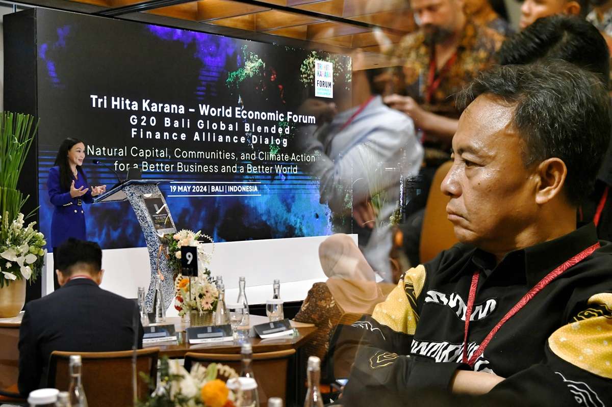 Sekda Jabar Herman Suryatman saat menghadiri 'World Economic Forum G20 Bali Global Blended Finance Alliance Dialog' di United in Diversity Bali Campus (Foto: Pemprov Jabar)