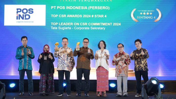 Pos Indonesia Meraih Dua Penghargaan Top CSR Awards 2024