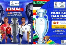 Flyer Nobar Final UEFA EURO 2024 antara Spanyol vs Inggris di Serpong