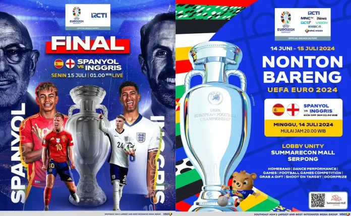 Flyer Nobar Final UEFA EURO 2024 antara Spanyol vs Inggris di Serpong