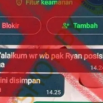 Hasil tangkap layar percakapan akun WhatsApp palsu yang mengatasnamakan Pj Sekda Bandung Barat