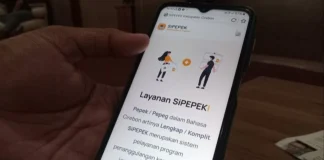 Tampilan aplikasi SiPepek milik Pemkab Cirebon