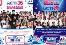 Flyer Selebrasi Spektakuler RCTI 35 dan Konser I Love RCTI dalam rangka HUT RCTI ke-35