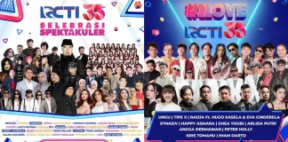 Flyer Selebrasi Spektakuler RCTI 35 dan Konser I Love RCTI dalam rangka HUT RCTI ke-35