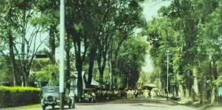 Jalan KK Singawinata Purwakarta Tahun 1928 (Foto: Pinterest @pbintoro/bintoro hoepoedio)