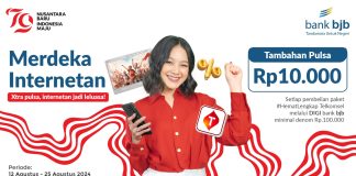 Promo HUT RI ke-79: Dapatkan Pulsa Gratis dari bank bjb Lewat Aplikasi DIGI