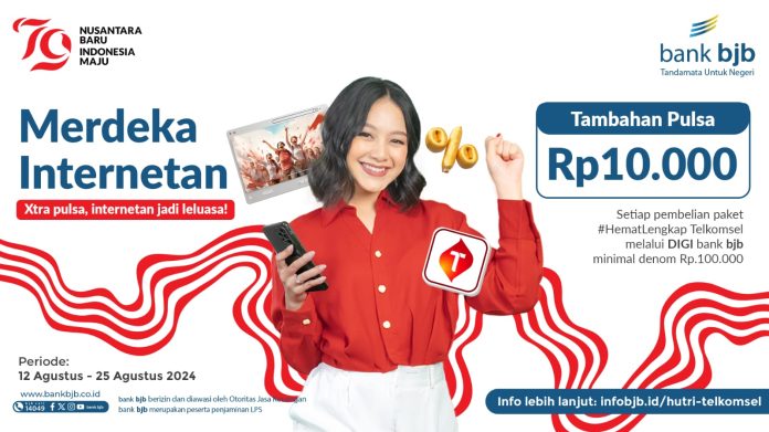 Promo HUT RI ke-79: Dapatkan Pulsa Gratis dari bank bjb Lewat Aplikasi DIGI