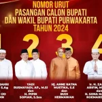 Empat pasangan calon bupati dan wakil bupati Purwakarta peserta Pilkada Serentak 2024 (Foto: KPU Purwakarta)