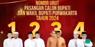 Empat pasangan calon bupati dan wakil bupati Purwakarta peserta Pilkada Serentak 2024 (Foto: KPU Purwakarta)