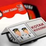 Ilustrasi surat suara dengan calon tunggal vs kotak kosong (Foto: Net)