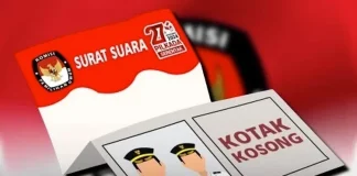 Ilustrasi surat suara dengan calon tunggal vs kotak kosong (Foto: Net)