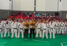 Ratusan karateka dari Inkanas Kabupaten Purwakarta ikuti kegiatan uji kenaikan tingkat. (Foto: Gin/Jabarnews)