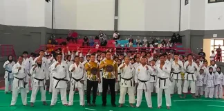 Ratusan karateka dari Inkanas Kabupaten Purwakarta ikuti kegiatan uji kenaikan tingkat. (Foto: Gin/Jabarnews)