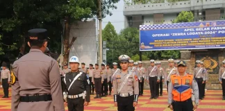 Apel gelar pasukan Operasi Zebra Lodaya 2024 di Polres Purwakarta. (Foto: Dok Humas Polres Purwakarta)