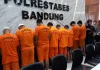 Konferensi pers kasus curanmor di Polrestabes Bandung