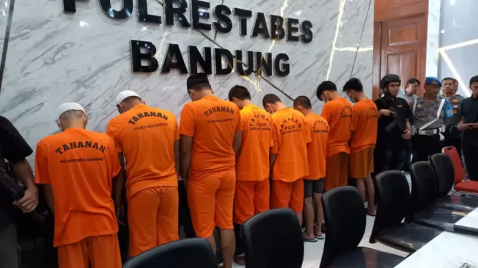 Konferensi pers kasus curanmor di Polrestabes Bandung