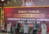 Pasangan calon gubernur dan wakil gubernur Jawa Barat saat menghadiri debat publik Pilkada 2024 putaran ke dua yang digelar di Cirebon (Foto: Dok. Antara)