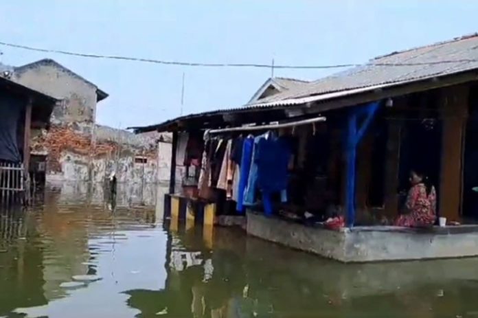 Banjir rob di wilayah utara Kabupaten Bekasi