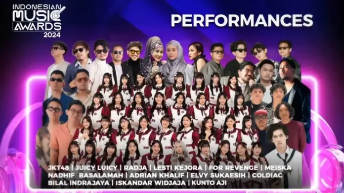 Deretan artis yang akan memeriahkan panggung malam puncak Indonesian Music Awards 2024 (Foto: RCTI)