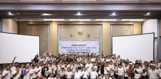 Deklarasi Satgas HD Anti Politik Uang untuk mewujudkan Pilkada Kota Bandung 2024 yang berkualitas dan bersih dari praktik politik uang. (Foto: Ist)