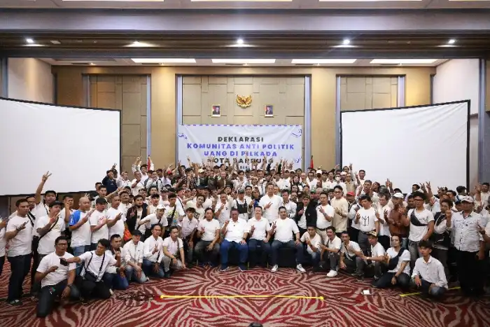 Deklarasi Satgas HD Anti Politik Uang untuk mewujudkan Pilkada Kota Bandung 2024 yang berkualitas dan bersih dari praktik politik uang. (Foto: Ist)